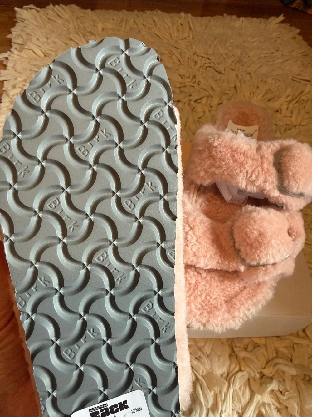 Birkenstock pink Arizona big buckle papillio teddy